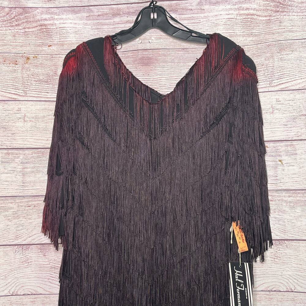 Vintage Hal Ferman Fringe Shift Ombre 1920's Party Gatsby Flapper Dress Size 16 - Picture 12 of 16